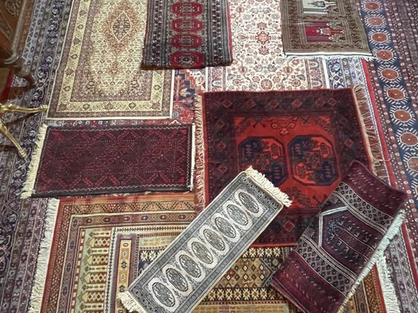Collection of hand knitted rugs at Vintage Dublin