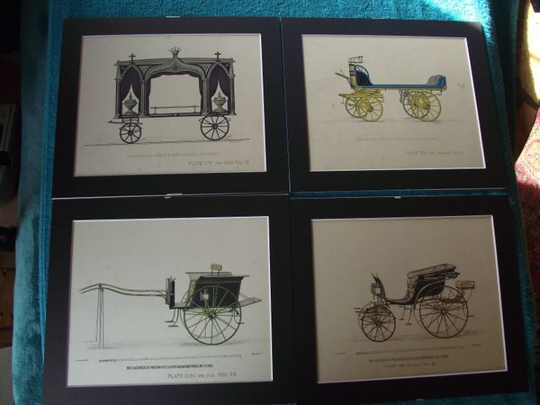 4 X Antique Prints From ' The Coach Builders' Wheelwrights Art Journal - 1880's