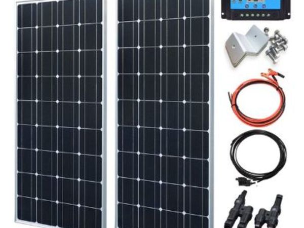 2pcs 200W Tempered Glass Solar Panel Kit