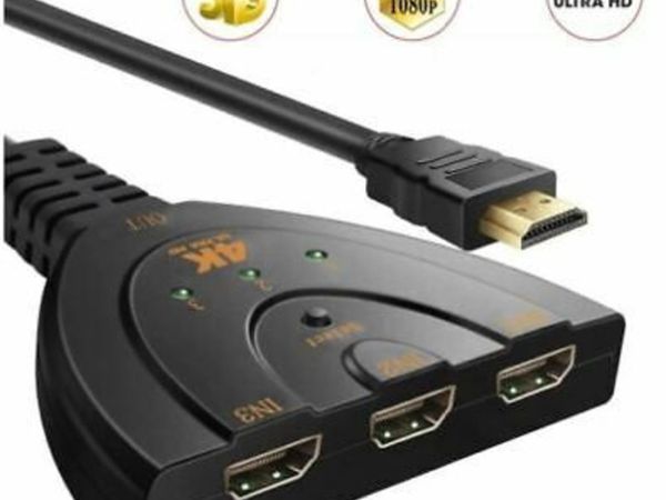 HDMI Video Switcher Splitter Connector 3 in 1 Out Port Hub Adapter Cable 4K