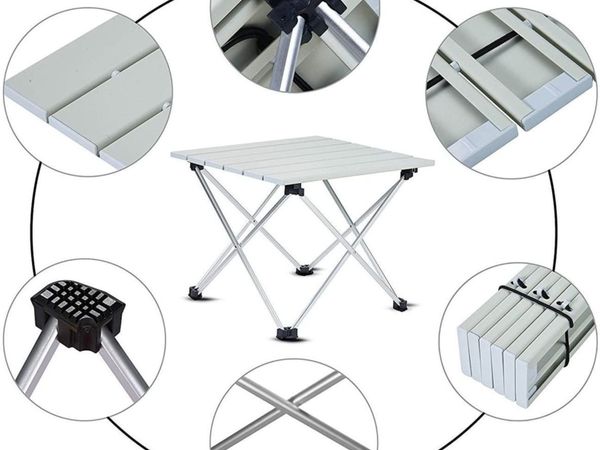 Aluminum Folding Camping Table, Roll Up Ultralight