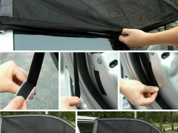 2Pcs Car Sun Window Shade Cover blind mesh Max UV Protection for Rear Window