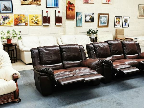 Brown Leather Recliner Suit