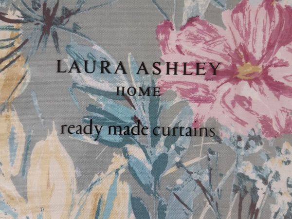 Laura Ashley curtains- Cosmos grey green- 64"w x 54" L - BRAND NEW