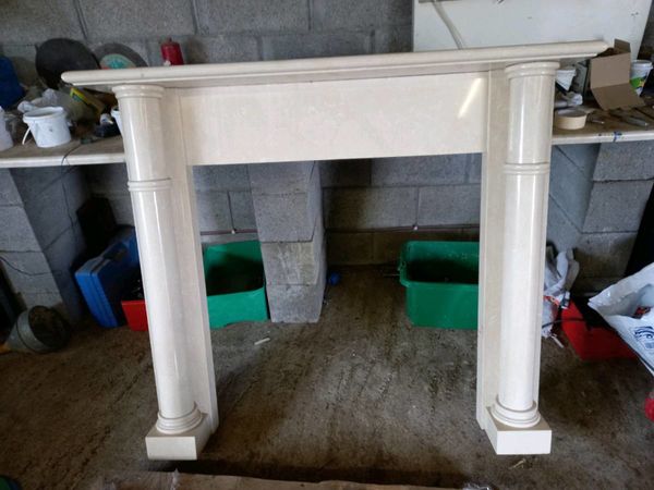 Solid marble fire place