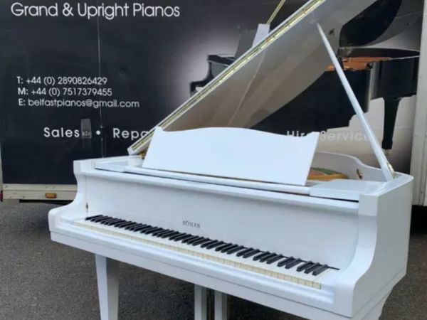 Rosler 5ft Baby Grand Piano|Belfast Pianos 🎹 || Free delivery| 🚚 | White ||