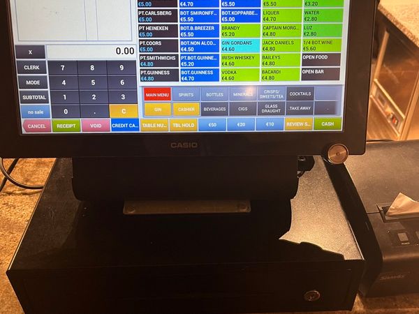Cash register touch screen till
