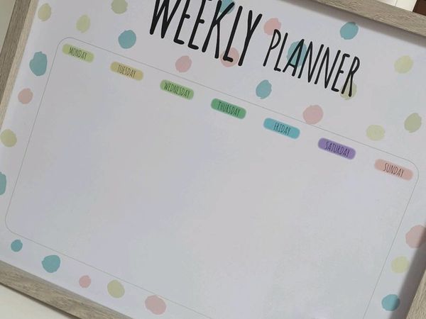 Weekly planner notice board.