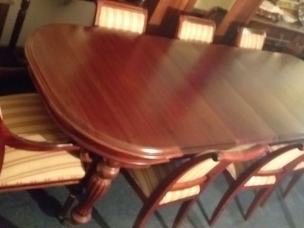 large table and 8 chairs