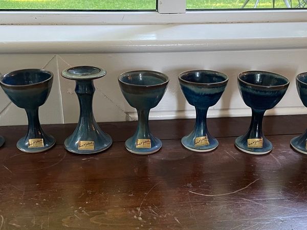 6Louis mulcahy goblets and candle holder