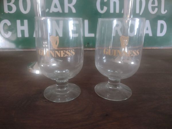 Pair of Retro Half Pint Guinness Glasses