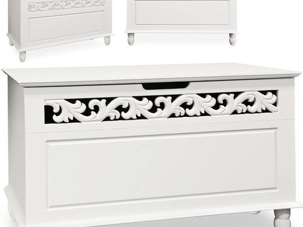 Wooden Chest White High Load Capacity - Free Delivery Nationwide