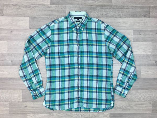 Tommy Hilfiger Premium Linen Check Shirt Mens L