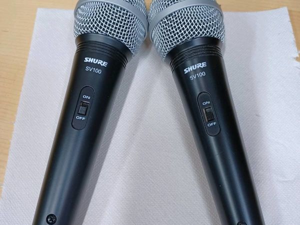 Two shure sv100 microphones