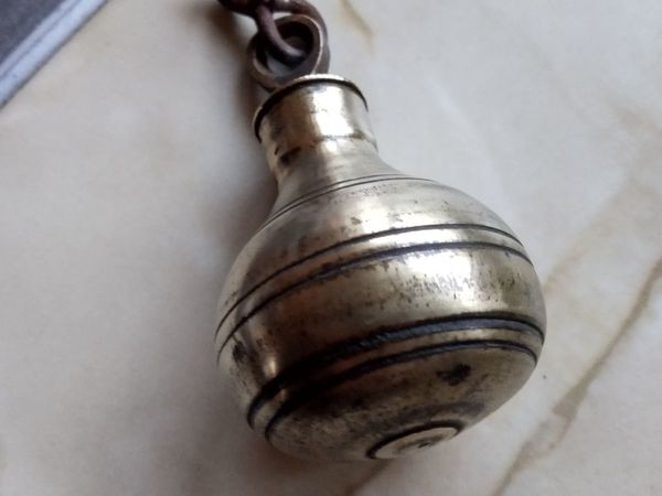 Victorian pear shaped brass hanging weight
