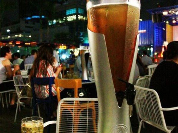 Beer garden tower drink dispenser