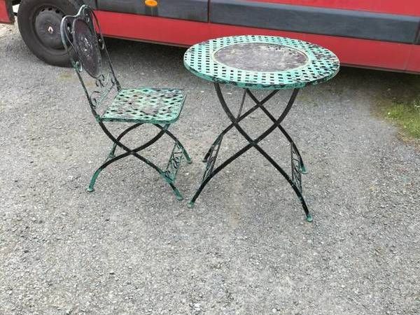 Antique wine table and chair