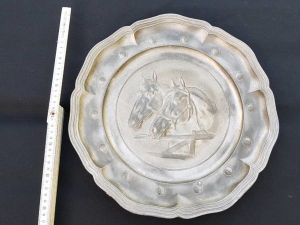 By post only horse tin plate