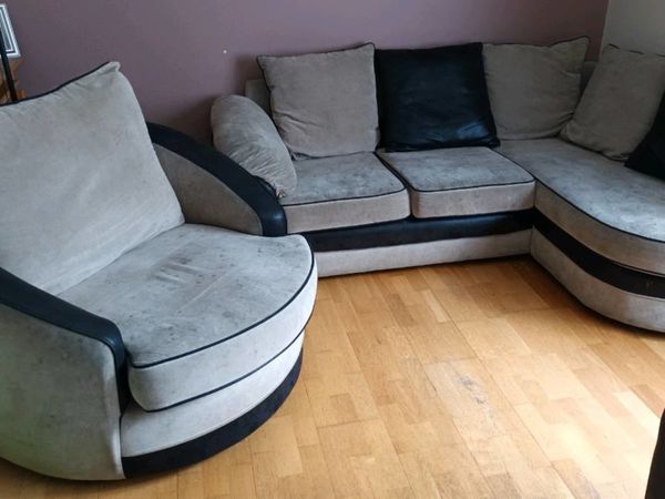 Corner sofa and swivel chair