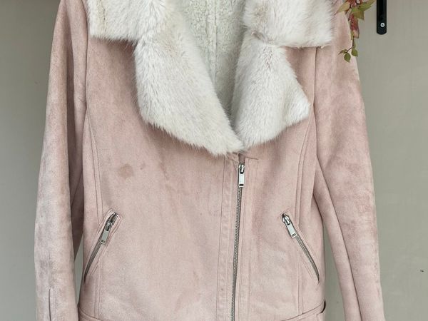 Mint Velvet pink shearling jacket