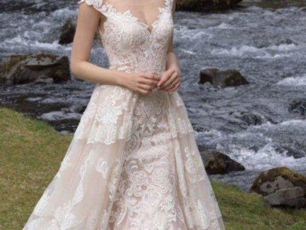 Wedding dress and matching overskirt
