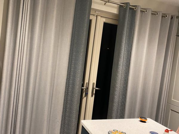 Patio door, custom made blackout curtain & Pole