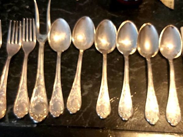 German 800 SOLID silver cutlery set