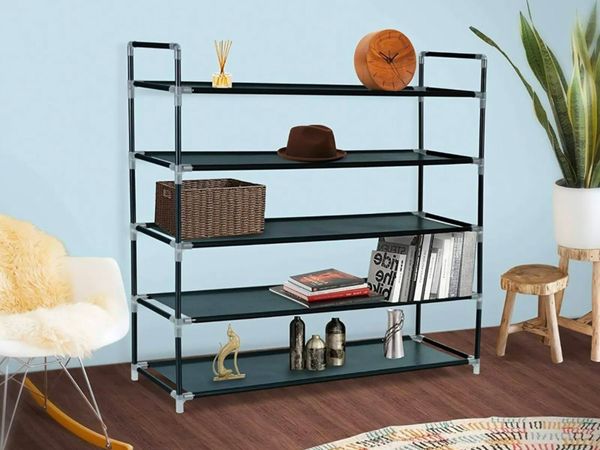 NEW 5 Tier Shoe Rack Metal Frame up to 20 pairs