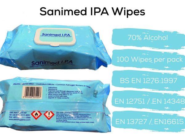 12 Packs of Disinfecting Wipes with 70% Alcohol