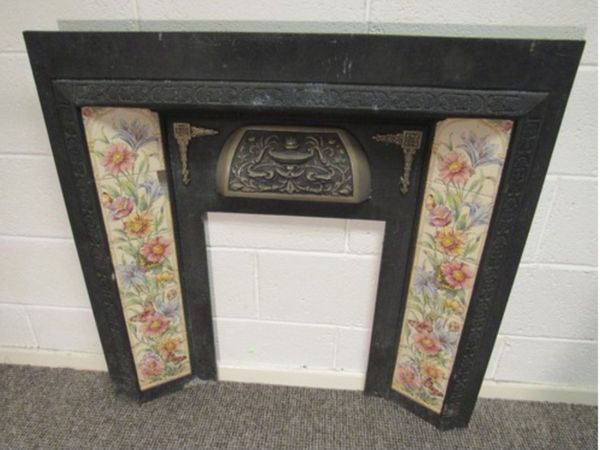 Cast iron art nouveau fireplace.