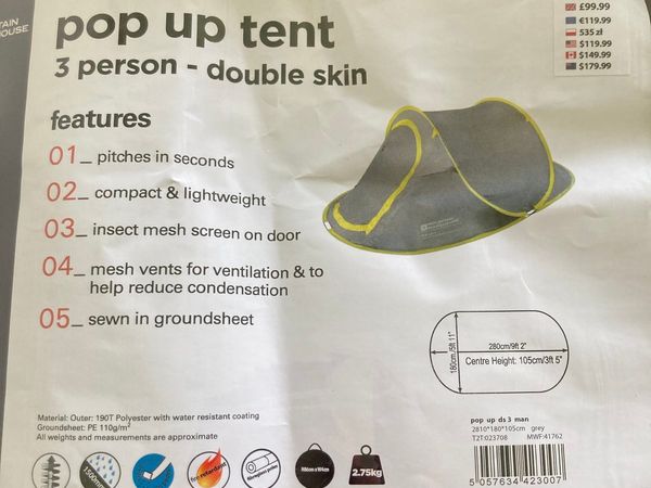 Pop up 3 man tent