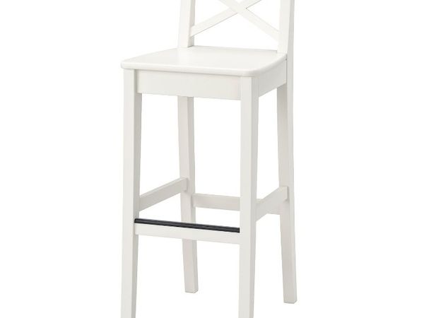 2 x brand new IKEA white Ingolf bar stools