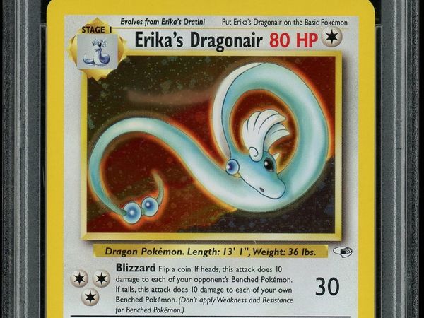 Pokemon Card Erika's Dragonair Holo Psa 9 Gym Hero