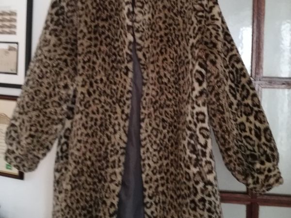 Faux leopard skin coat