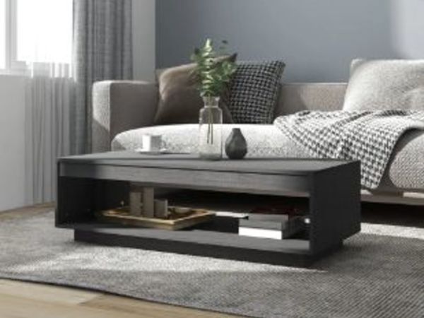 New*LCD Coffee Table Grey 110x50x33.5 cm Solid Pinewood