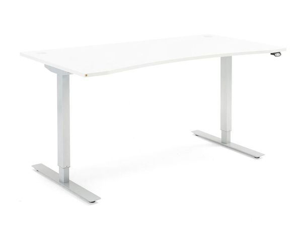 Standing desk FLEXUS Wave, 1600x800 mm, white lami