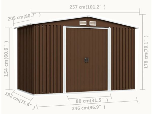 STEEL SHED 8.5FT x 6.5FT
