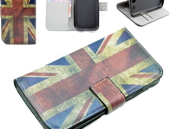 UK Flag Leather Card Pouch Soft TPU Case Cover For Samsung Galaxy S3 SIII i9300