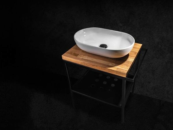 Standing bathroom console - 56.5x50 cm - nero