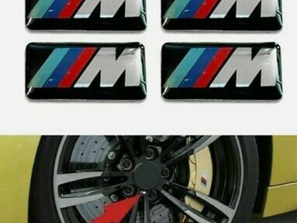5PCS BMW M Sport Wheel Alloy Badge 3D Emblem Sticker Wheel Decal - 17mm x 9mm