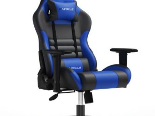 Gaming Chair 360° Swivel Ergonomic Racing-Style 90-160 Degree Decline Office Chair Black Blue