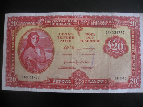 20 Pound Lady Lavery Notes - 95 Euros Each