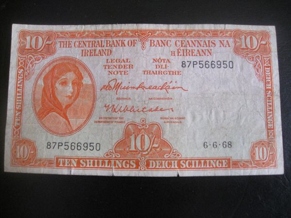 10 Shilling Lavery Notes - 18 Euros Each