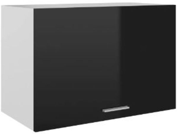 New*LCD Hanging Cabinet High Gloss Black 60x31x40 cm Chipboard