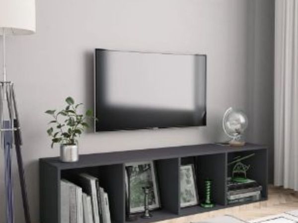 New*LCD Book Cabinet/TV Cabinet Grey 143x30x36 cm