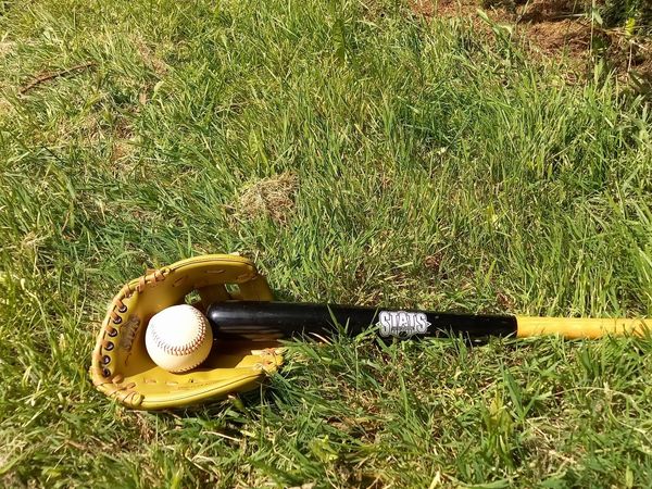 STATS Baseball wooden bat, glove & ball