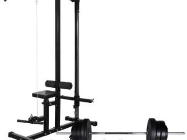 New*LCD Power Tower with Barbell and Dumbbell Set 60.5 kg
