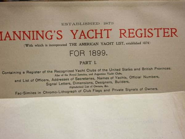 Manning's Yacht Register 1899