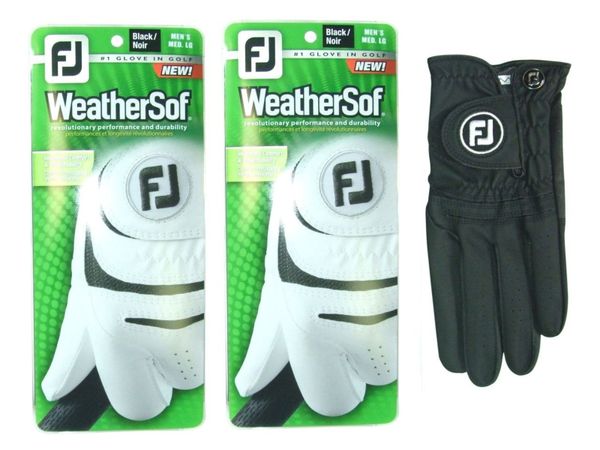Footjoy WeatherSof Black Golf Glove (2 Glove Pack)
