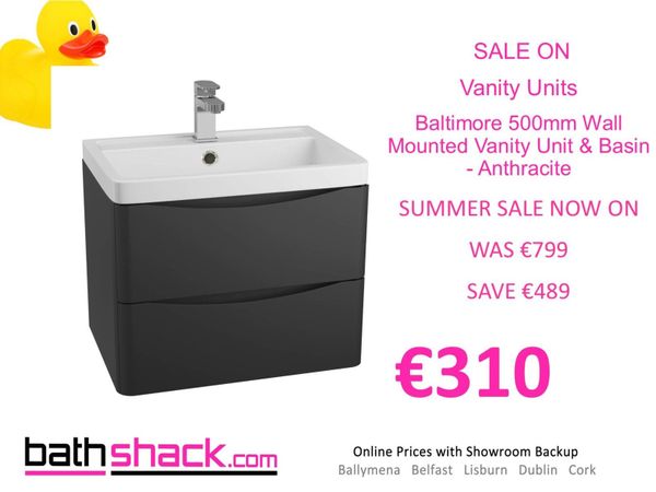 Baltimore 500mm Wall Mounted Vanity Unit Basin Anthracite For In Dublin 310 On Donedeal - What Is Another Name For A Bathroom Vanity Units In Philippines